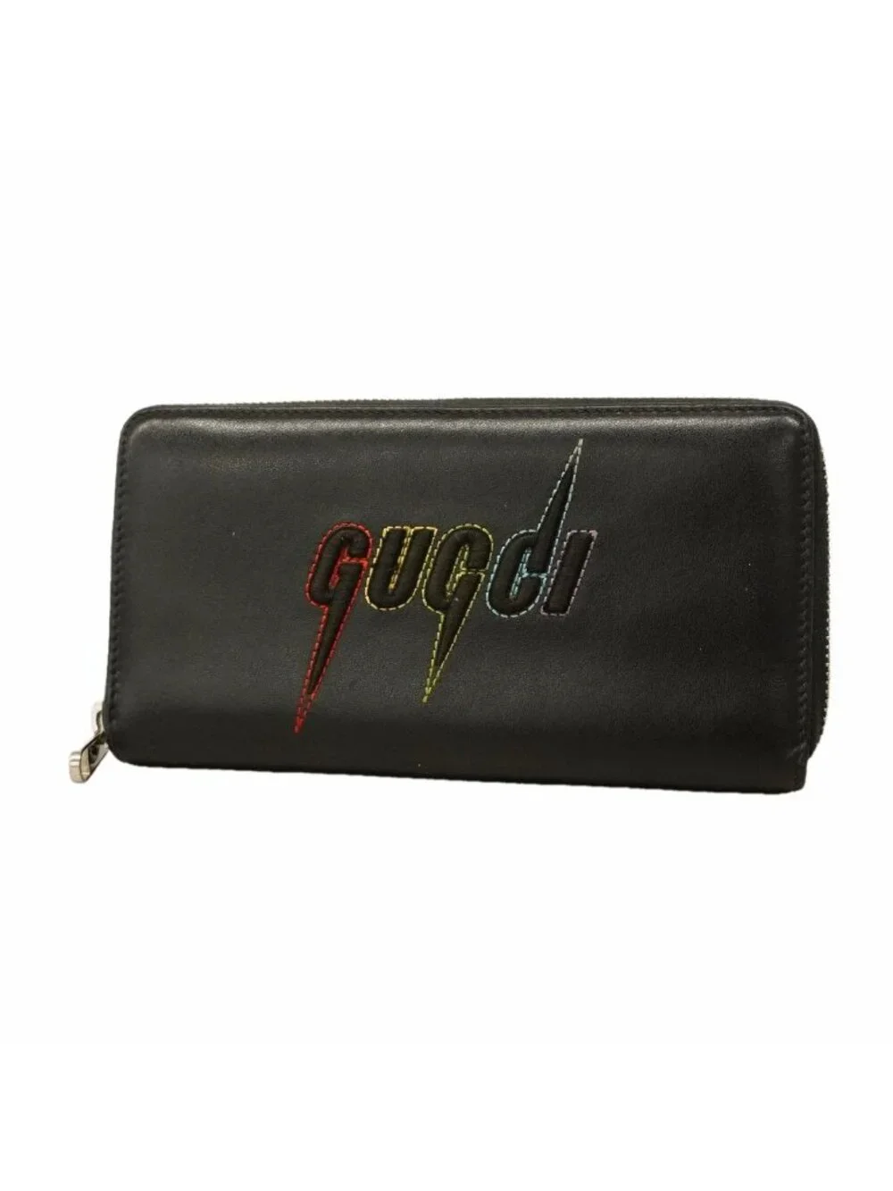 Gucci Wallet Blade Leather Black Silver